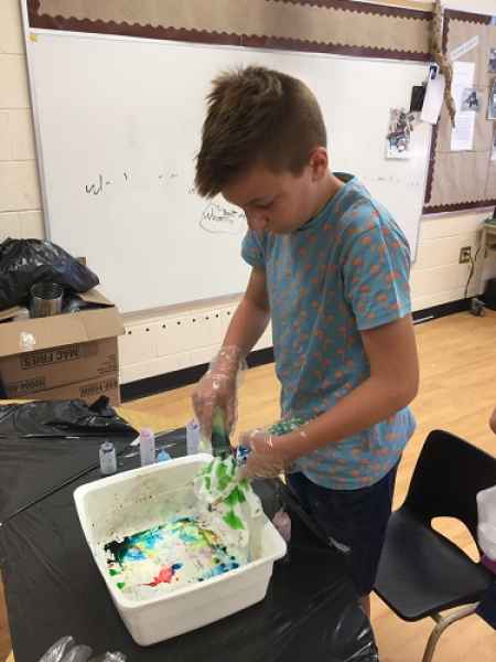 Older boy doing tie-dye